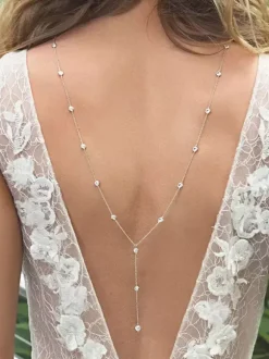 Colliers de mariage Collier de mariage en argent avec strass