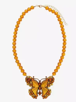 Collier vintage à maillons papillon chaîne en alliage bijou décontracté pour femme/adulte 45-60 cm
