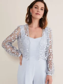 Combinaison de mariage tenue de mère de mariée 2 pièces combinaison en satin boléro en dentelle
