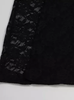Combinaison en dentelle ajourée pour femme - Combinaison noire gothique à dos ouvert imprimé floral transparent et évasée - Tenue de soirée printanière 2026