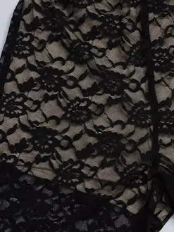Combinaison en dentelle ajourée pour femme - Combinaison noire gothique à dos ouvert imprimé floral transparent et évasée - Tenue de soirée printanière 2026