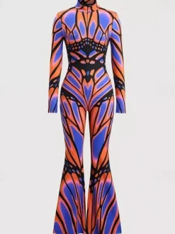 Combinaison intégrale imprimée colorée Zentai pour Halloween déguisement de cosplay combinaison moulante Zentai pour Mardi Gras