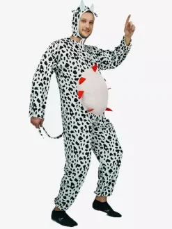 Combinaison Kigurumi pour adultes avec chapeau et motif vache drôle