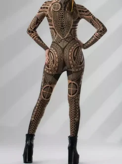 Combinaison néon déguisement impression numérique 3D combinaison phosphorescente UV style Zentai costume de cosplay d'Halloween en polyester.
