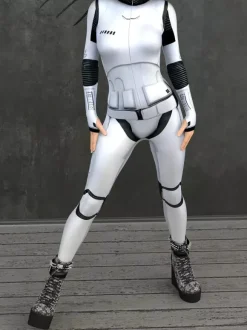 Combinaison Zentai Cyberpunk pour femme style robot imprimée en 3D métallisée.
