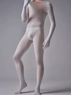 Combinaison zentai en velours de soie collants transparents sans coutures combinaison sexy tout-en-un pour homme
