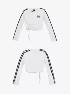 Combinaison de danse de rue pour femme tenue de jazz tendance blanche contrastée avec laçage pantalon hip-hop slim