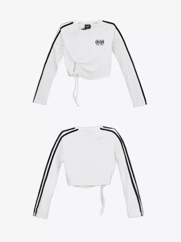 Combinaison de danse de rue pour femme tenue de jazz tendance blanche contrastée avec laçage pantalon hip-hop slim