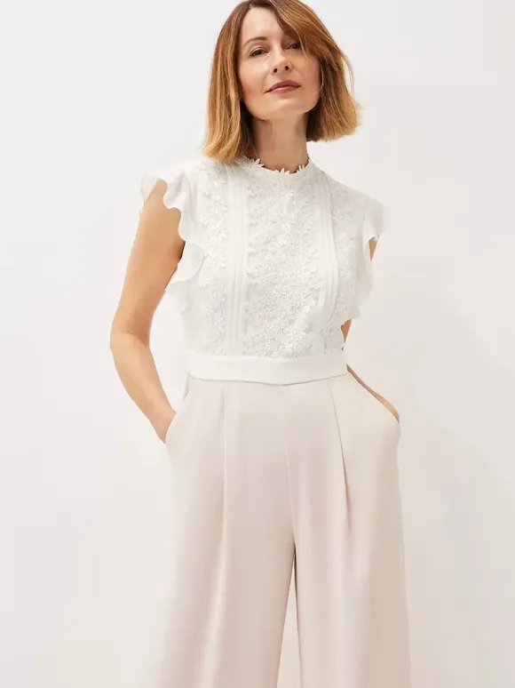 Combinaison de mariage tenue de mère de mariée col rond sans manche zip sur dos