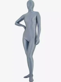 Combinaison de Zentai unisexe Spandex Lycra gris profond Déguisements Halloween