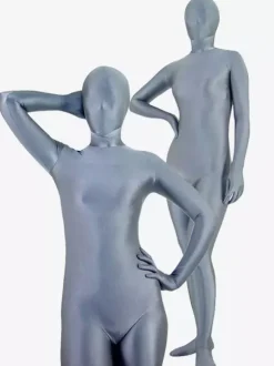 Combinaison de Zentai unisexe Spandex Lycra gris profond Déguisements Halloween