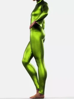 Combinaison en latex vert métallisé pour Halloween
