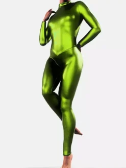 Combinaison en latex vert métallisé pour Halloween