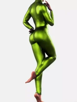 Combinaison en latex vert métallisé pour Halloween