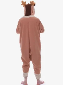 Combinaison Kigurumi Pyjamas Noël Adulte Café Marron Polyester Déguisement Enfant Costumes