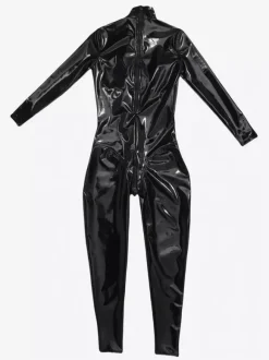 Combinaison moulante en PVC 3D pour femme combinaison moulante en latex élastique sexy moulante en similicuir brillante avec bandage