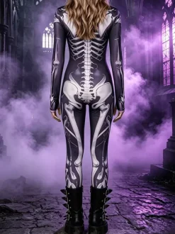 Combinaison néon déguisement impression numérique 3D combinaison phosphorescente UV style Zentai costume de cosplay d'Halloween en polyester.