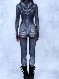 Combinaison néon déguisement impression numérique 3D combinaison phosphorescente UV style Zentai costume de cosplay d'Halloween en polyester.