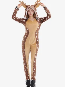 Combinaison Pyjamas Kigurumi Noël À Capuche En Polyester Déguisement Noël