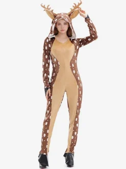 Combinaison Pyjamas Kigurumi Noël À Capuche En Polyester Déguisement Noël
