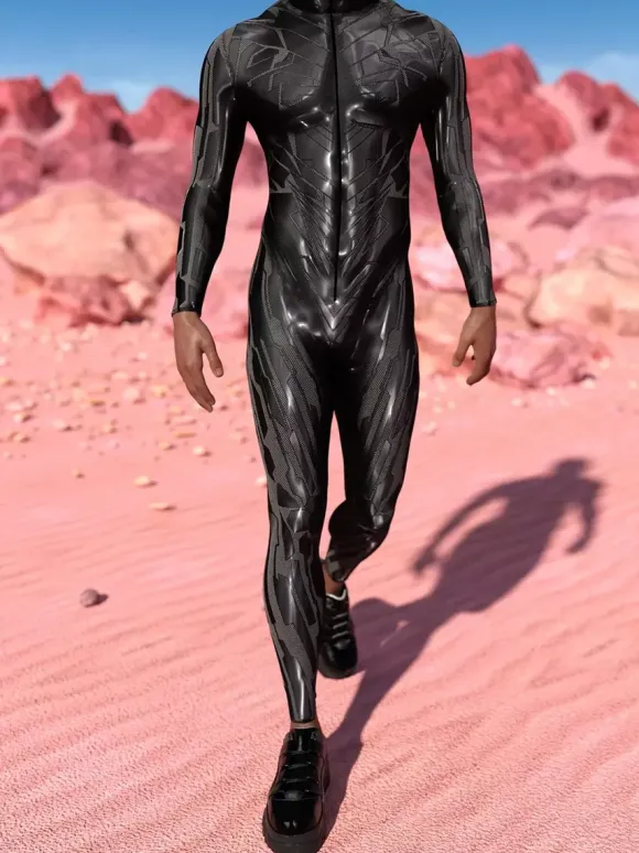 Combinaisons Zentai à motifs Combinaison mécanique Steampunk noire Combinaison intégrale Cyberpunk imprimée en 3D