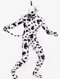 Combinaisons zentai animales Toussaint Cosplay Costume de zentai blanc de Vache motifs d'animaux en lycra spandex enveloppé Déguisements Halloween