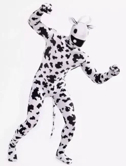 Combinaisons zentai animales Toussaint Cosplay Costume de zentai blanc de Vache motifs d'animaux en lycra spandex enveloppé Déguisements Halloween