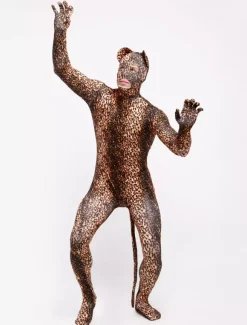 Combinaisons zentai animales Vêtement de zentai léopard à motif léopard en lycra spandex yeux ouverts Déguisements Halloween