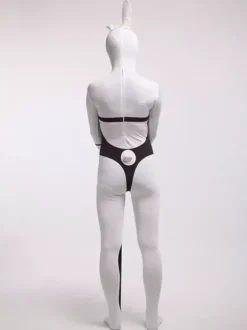 Combinaisons zentai animales Combinaisons Zentai pour adultes Sexy Playboy Bunny Blanc Lycra Spandex Color Block Costumes complets du corps