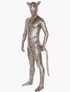 Combinaisons zentai animales Leopard Zentai Déguisements Halloween métallique brillant 2026 Costume d'animal