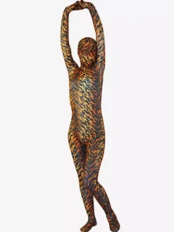 Combinaisons zentai camouflage Toussaint Cosplay Costume de zentai unisexe enveloppé en lycra spandex multicolore détail motif tigre Déguisements Halloween
