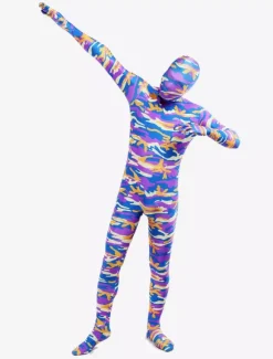 Combinaisons zentai camouflage Costume excellent de zentai enveloppé unisexe en lycra spandex multicolore camouflage Halloween