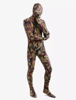 Combinaisons zentai camouflage Costume beau de zentai enveloppé unisexe en lycra spandex multicolore camouflage Déguisements Halloween
