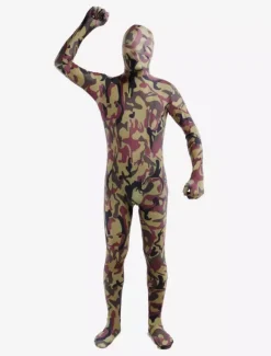 Combinaisons zentai camouflage Costume beau de zentai enveloppé unisexe en lycra spandex multicolore camouflage Déguisements Halloween