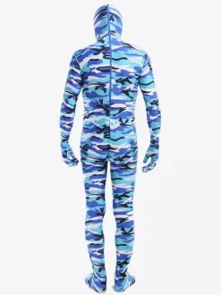 Combinaisons zentai camouflage Toussaint Cosplay Costume de zentaï enveloppé unisexe en lycra spandex multicolore camouflage bleu Déguisements Halloween