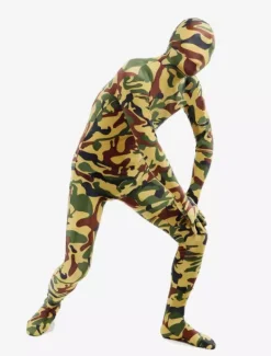 Combinaisons zentai camouflage Toussaint Cosplay Costume de zentai enveloppé moderne unisexe en lycra spandex multicolore camouflage Halloween