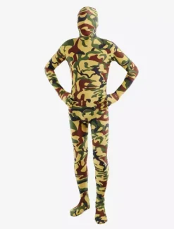 Combinaisons zentai camouflage Toussaint Cosplay Costume de zentai enveloppé moderne unisexe en lycra spandex multicolore camouflage Halloween