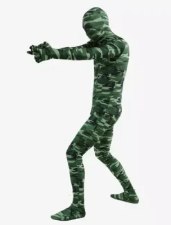 Combinaisons zentai camouflage Costume de zentai enveloppé unisexe en lycra spandex multicolore camouflage vert foncé Déguisements Halloween