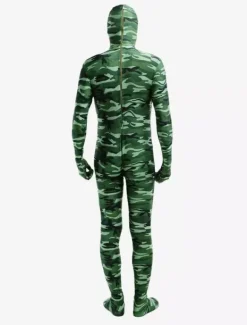 Combinaisons zentai camouflage Costume de zentai enveloppé unisexe en lycra spandex multicolore camouflage vert foncé Déguisements Halloween