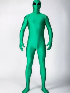 Combinaisons zentai monstre Halloween Costume de zentai vert d'extraterrestre enveloppé Déguisements Halloween