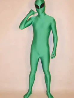 Combinaisons zentai monstre Halloween Costume de zentai vert d'extraterrestre enveloppé Déguisements Halloween