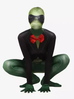 Combinaisons zentai monstre Halloween Costume de grenouille zentai pour adultes sexy vert lycra élasthanne blocs de couleurs animaux costumes complets pour le corps