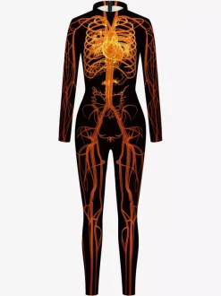 Combinaisons zentai monstre Halloween Combinaison d'Halloween pour femmes Scary Scary Scary Lycra Spandex Catsuit Zentai