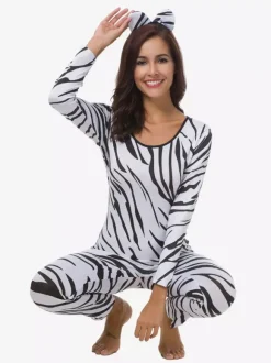 Combinaisons zentai motifs Costume de cosplay sexy en polyester zentai avec combinaison zèbre