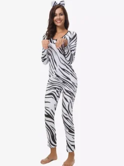 Combinaisons zentai motifs Costume de cosplay sexy en polyester zentai avec combinaison zèbre