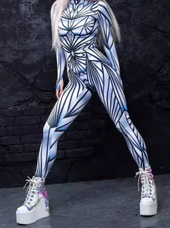 Combinaisons zentai motifs Halloween Costumes de cosplay combinaison de fête d'Halloween combinaisons de carnaval pour femme vêtements de corps zentai costume de zèbre rose