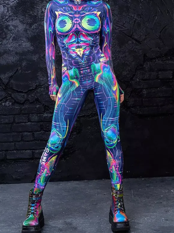 Combinaisons zentai motifs Halloween Costumes de cosplay combinaison de fête d'Halloween combinaisons de carnaval pour femme vêtements de corps zentai costume de zèbre rose