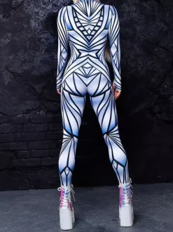 Combinaisons zentai motifs Halloween Costumes de cosplay combinaison de fête d'Halloween combinaisons de carnaval pour femme vêtements de corps zentai costume de zèbre rose