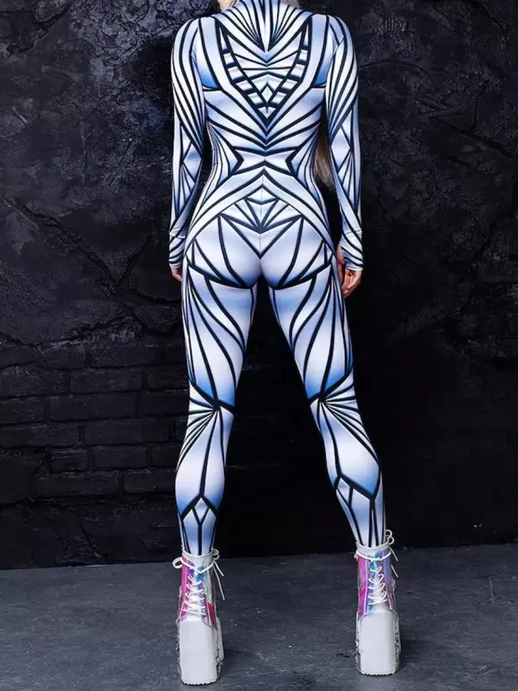 Combinaisons zentai motifs Halloween Costumes de cosplay combinaison de fête d'Halloween combinaisons de carnaval pour femme vêtements de corps zentai costume de zèbre rose