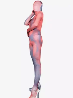 Combinaisons zentai motifs Costumes Zentai Sexy Combinaisons Catsuits Intégrales en Soie Lait Rave Club
